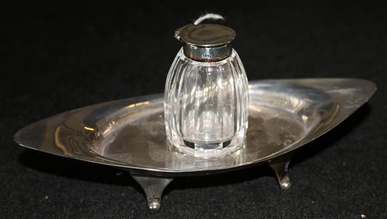 Edwardian silver ink stand